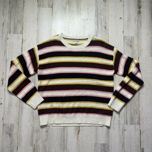 Gianni Bini Striped Crewneck Sweater Size XL